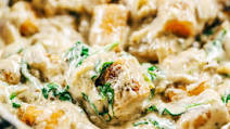 Paleo Sweet Potato Gnocchi In Spinach Cream Sauce Paleo Sweet Potato Gnocchi In Spinach Cream Sauce