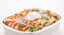 Pulled Pork Enchiladas with Queso Fresco and Cilantro easy prep & pan included Pulled Pork Enchiladas with Queso Fresco and Cilantro easy prep & pan included