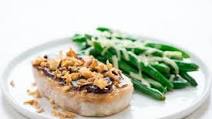 Apple Butter Pork Chop with White Cheddar Green Beans easy prep & pan included Apple Butter Pork Chop with White Cheddar Green Beans easy prep & pan included