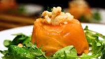 Salmon mousse with a smoked salmon wrap Salmon mousse with a smoked salmon wrap