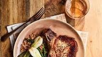 Pork Chops with Spring Onions, Farro, and Asparagus Pork Chops with Spring Onions, Farro, and Asparagus