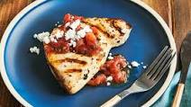 Grilled Swordfish With Grilled Tomato And Feta Salad Grilled Swordfish With Grilled Tomato And Feta Salad