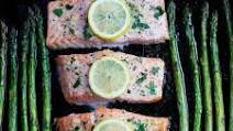 Sheet Pan Salmon with Asparagus Sheet Pan Salmon with Asparagus
