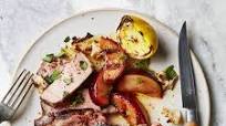 Grilled Pork Chops with Plums, Halloumi, and Lemon Grilled Pork Chops with Plums, Halloumi, and Lemon