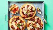 Refried Bean & Cheese Tostadas with Fresh Tomato Salsa Refried Bean & Cheese Tostadas with Fresh Tomato Salsa
