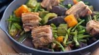 Crispy Air Fried Liempo Pinakbet with Ube Crispy Air Fried Liempo Pinakbet with Ube
