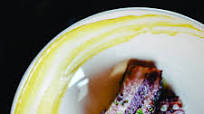 Pastrami Pork Belly with Pumpernickel Bread Pudding and Dill-Pickled Beets Pastrami Pork Belly with Pumpernickel Bread Pudding and Dill-Pickled Beets
