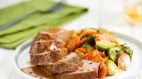 Cider Beurre Blanc Pork Tenderloin with Parmesan-roasted carrots and Brussels sprouts Cider Beurre Blanc Pork Tenderloin with Parmesan-roasted carrots and Brussels sprouts