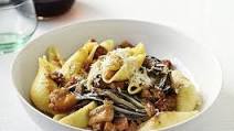 Conchiglie with braised pork belly and radicchio Conchiglie with braised pork belly and radicchio