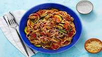 Chicken Sausage Spaghetti Bolognese with Zucchini & Parmesan Chicken Sausage Spaghetti Bolognese with Zucchini & Parmesan