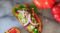 Open Faced Greek Sandwich Open Faced Greek Sandwich