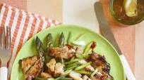 Grilled Sweet-and-Sticky Chicken Thighs with Asparagus and Harissa Grilled Sweet-and-Sticky Chicken Thighs with Asparagus and Harissa