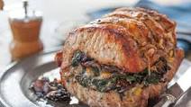 Roasted Pork Loin Stuffed with Baby Spinach, Mushrooms and Pine Nuts Roasted Pork Loin Stuffed with Baby Spinach, Mushrooms and Pine Nuts