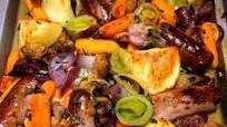 Sausage Tray Bake with Honey & Herbs Sausage Tray Bake with Honey & Herbs