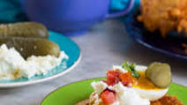 Israeli Breakfast Latkes with Homemade Schug Israeli Breakfast Latkes with Homemade Schug