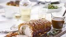 Roast loin of pork with sage & onion stuffing & gravy Roast loin of pork with sage & onion stuffing & gravy