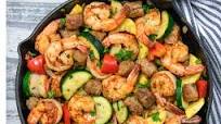 Garlic Shrimp and Sausage Skillet Garlic Shrimp and Sausage Skillet