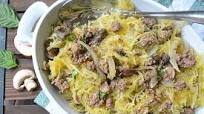 Spaghetti Squash with Grass-Fed Beef and Mushrooms Spaghetti Squash with Grass-Fed Beef and Mushrooms