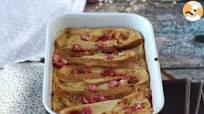 Tostadas francesas horneadas con pralines rosas Tostadas francesas horneadas con pralines rosas