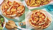 Hawaiian Pizzettes with Fries & Salad Hawaiian Pizzettes with Fries & Salad