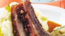 Belly pork with leek potato mash Belly pork with leek potato mash