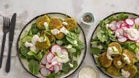 Pea and Couscous Patties with Nutty Dressing Pea and Couscous Patties with Nutty Dressing