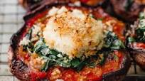 Stuffed Portobello Mushrooms with Crispy Goat Cheese Stuffed Portobello Mushrooms with Crispy Goat Cheese