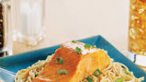 Teriyaki-Baked Steelhead Over Noodles Teriyaki-Baked Steelhead Over Noodles