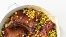 Smoked Pork Chops with Corn and Okra Smoked Pork Chops with Corn and Okra