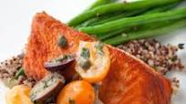 Pan-Seared Steelhead Trout with Quinoa and Tomato Caper Vinaigrette Pan-Seared Steelhead Trout with Quinoa and Tomato Caper Vinaigrette