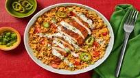 Spicy Peruvian Chicken and Loaded Rice with Pickled Jalapeño & Creamy Salsa Verde Spicy Peruvian Chicken and Loaded Rice with Pickled Jalapeño & Creamy Salsa Verde