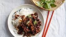 Stir-fried minced pork with Thai basil and chilli oil Stir-fried minced pork with Thai basil and chilli oil