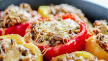 Firm & Crispy Ground Beef Stuffed Bell Peppers Firm & Crispy Ground Beef Stuffed Bell Peppers