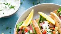 Grilled Steak Gyros with Cucumber Feta Salsa and Tzatziki Sauce Grilled Steak Gyros with Cucumber Feta Salsa and Tzatziki Sauce
