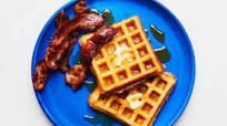 Crispy Cornmeal-Bacon Waffles Crispy Cornmeal-Bacon Waffles