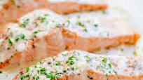 Oven Baked Salmon with Lemon Cream Sauce Oven Baked Salmon with Lemon Cream Sauce