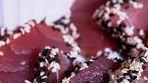 Sashimi Sesame Tuna with Asian Dipping Sauce Sashimi Sesame Tuna with Asian Dipping Sauce