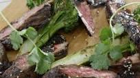 Grilled Skirt Steaks with Hawaiian-Style Teriyaki Glaze and Grilled Broccoli Grilled Skirt Steaks with Hawaiian-Style Teriyaki Glaze and Grilled Broccoli