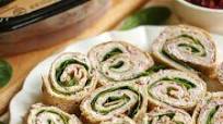 Turkey Pinwheels with Cranberry Spread Turkey Pinwheels with Cranberry Spread