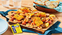 OLD BAY® Shrimp & Sausage Boil with Red Potatoes, Corn & Garlic Parsley Toasts OLD BAY® Shrimp & Sausage Boil with Red Potatoes, Corn & Garlic Parsley Toasts