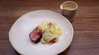 Rib Eye Steak, Parsnip Ribbons and Pickled Caulini Rib Eye Steak, Parsnip Ribbons and Pickled Caulini