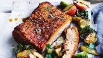 Crispy skin pork belly with caramelised apples Crispy skin pork belly with caramelised apples