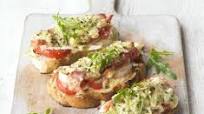 Brie bruschetta with tomato, herbs & Serrano ham Brie bruschetta with tomato, herbs & Serrano ham
