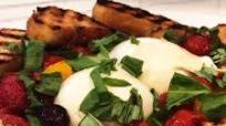 Grilled Focaccia with Roasted Cherry Tomatoes and Burrata Grilled Focaccia with Roasted Cherry Tomatoes and Burrata