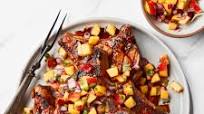 Spicy Honey-Glazed Grilled Pork Chops With Peach Pico de Gallo Spicy Honey-Glazed Grilled Pork Chops With Peach Pico de Gallo