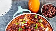 Chilli con carne with popped kidney beans Chilli con carne with popped kidney beans