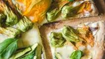 Pizza Bianca with Ricotta, Zucchini Blossoms, Baby Zucchini, and Anchovies Pizza Bianca with Ricotta, Zucchini Blossoms, Baby Zucchini, and Anchovies