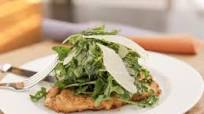 Lemon Parmesan Chicken with Arugula Salad Topping Lemon Parmesan Chicken with Arugula Salad Topping