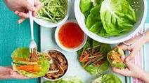Sticky pork lettuce wraps Sticky pork lettuce wraps
