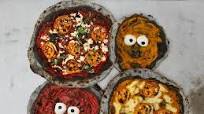 Halloween Pizzas with Charcoal Activated Dough Halloween Pizzas with Charcoal Activated Dough